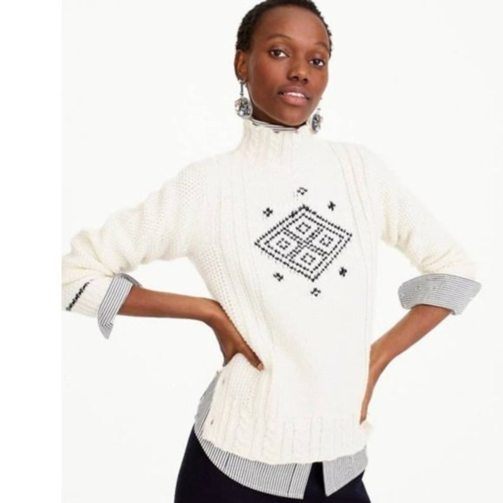 JCrew X The Reeds NWT mock neck sweater size M